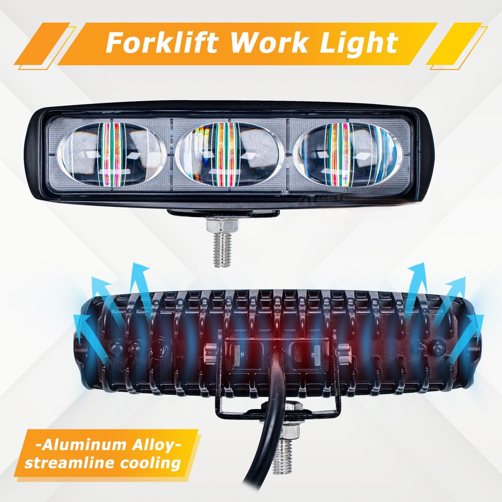 

IP68 Красный вилочный погрузчик с прицепом, светодиодный светильник с прямым лучом, предупреждение о безопасности, рабочий точечный светильник, индикатор, пешеходный склад, 12 В-100 В красный