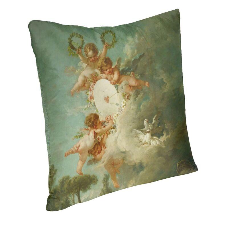 Copricuscino Angeli Mitologici 40*40 cm Poliestere Estetico Rinascimentale Cherubini Fodera per Cuscino Decorativo Divano Soggiorno