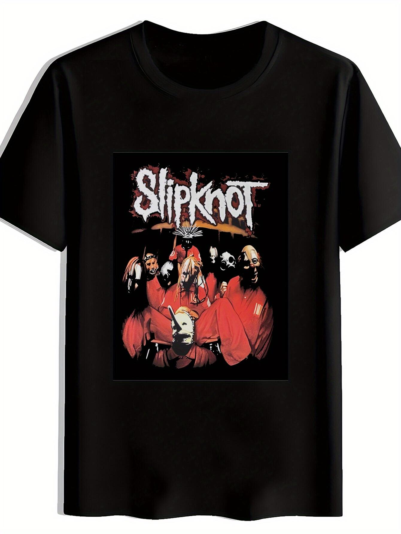 

Slipknot Graphic T-shirt | Casual Summer Tee | Polyester Round Neck Short Sleeve | Heavy Metal Band Design | Music-Inspired Print | Ideal for Beach L