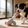 Linen Bird Dog Toy Wild Goose Squeaky Dog Chew Toy Interactive Stuffed Puppy Teething Toy for Dogs Cats Teeth Cleaning Hunting Instinct