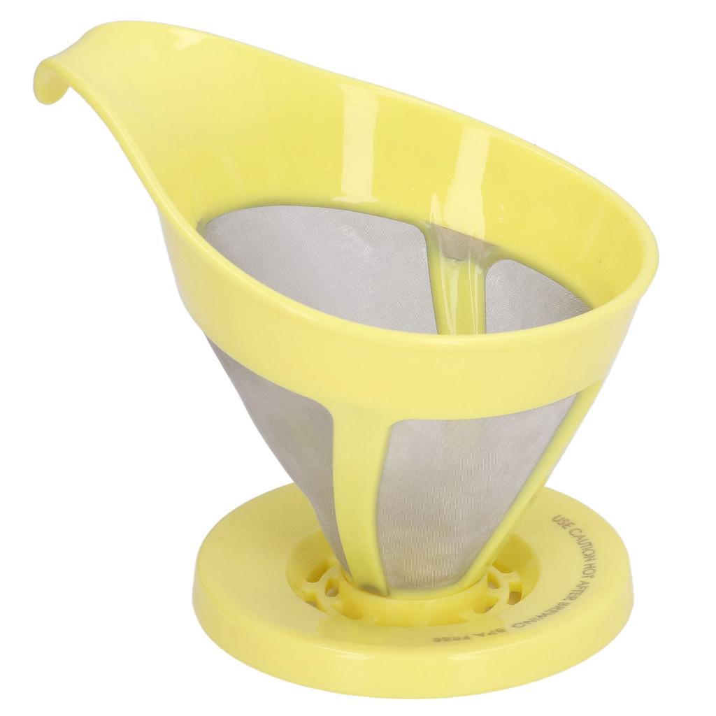 Coffee Strainer Stainless Steel Fine Grained Funnel Drip Type Coffee Machine Hand Flush Filter Powder FilterYellow