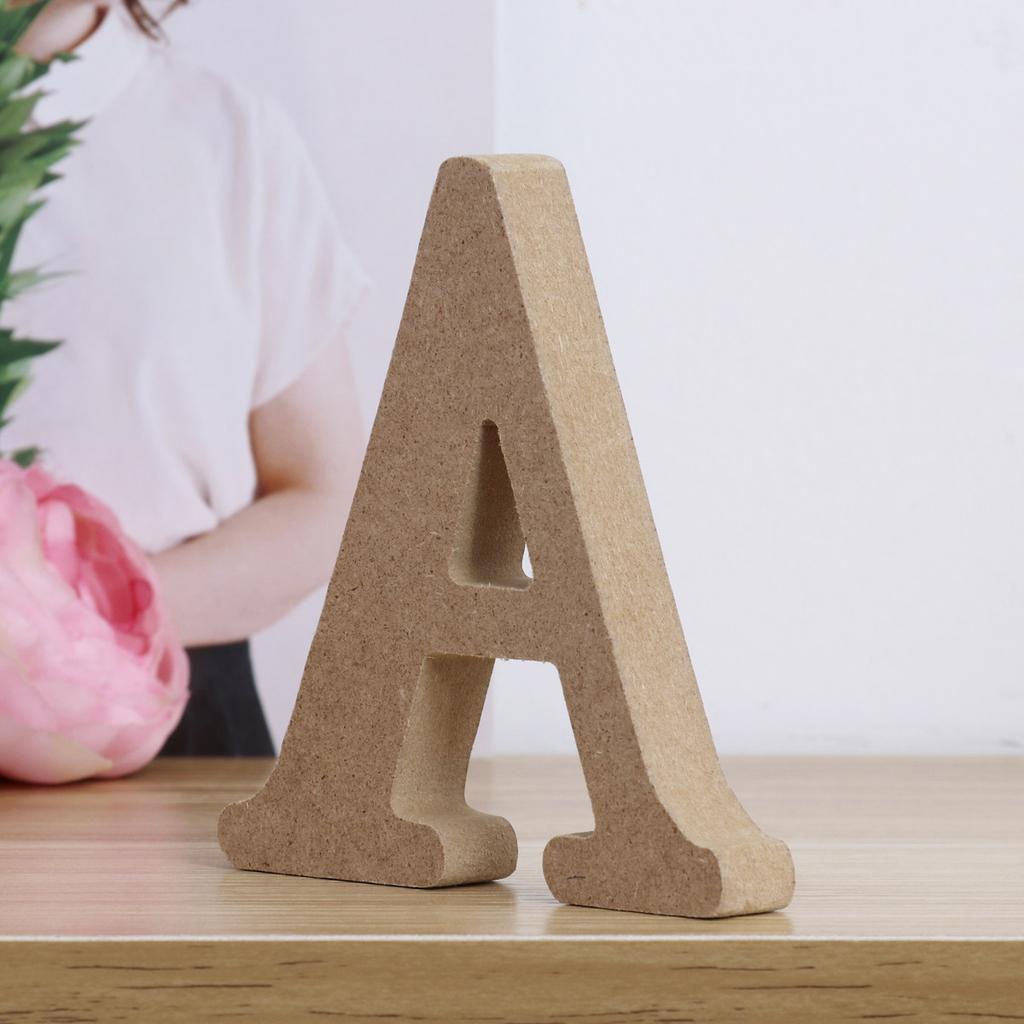 Wooden Alphabet Letters Pine Wood Texture Natural Wall Garden Wedding Party Decor Craft Letters For Nursery