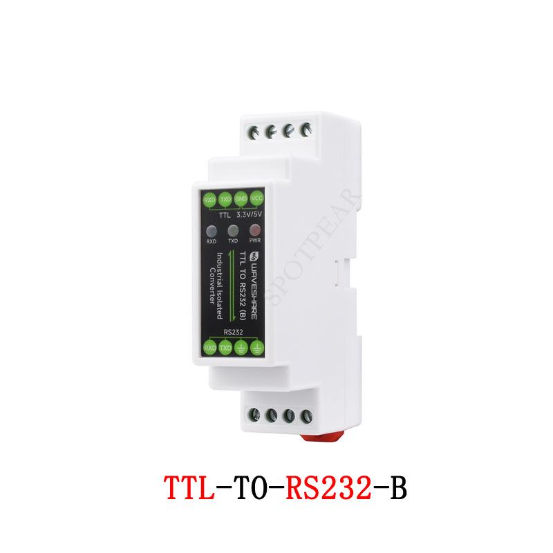 Rail-Mount TTL to RS232 Module with Electrical Isolation and Multi-Level Surge Protection