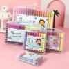 Washable Hard-Tip Watercolor Pens for Kids, 12 Colors, Triangular Barrel, Large Capacity, Boxed Set.