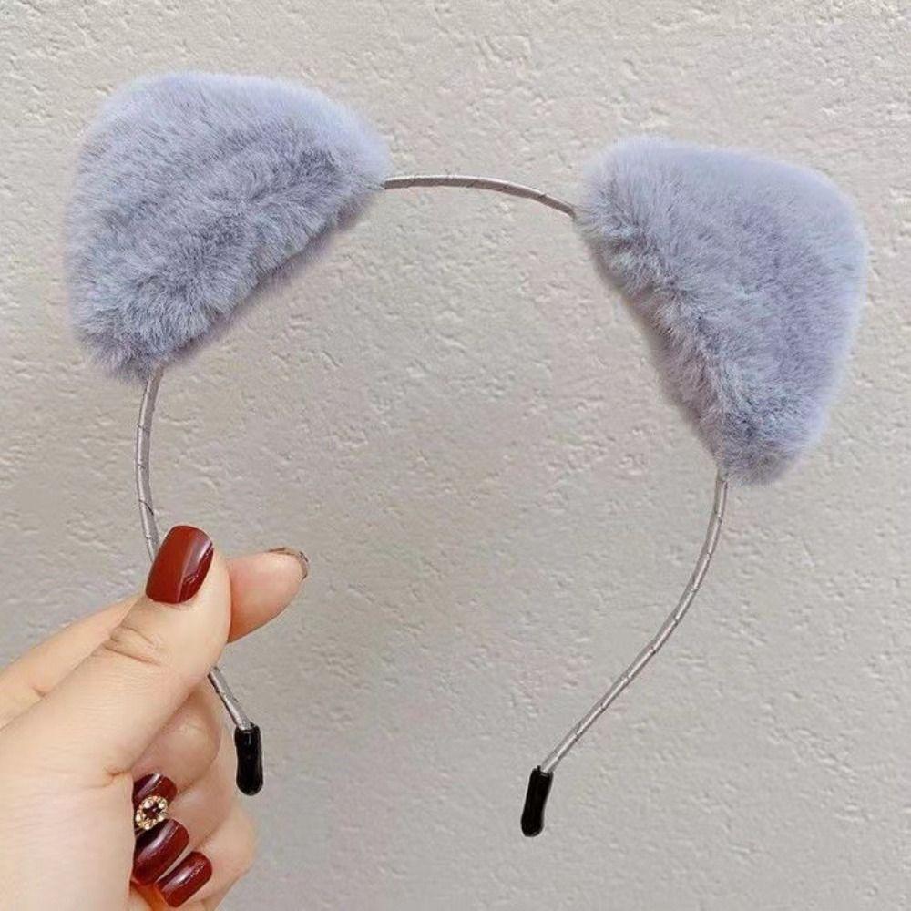 Women Hair Hoop Plush Hair Band Thin Cat Ears Headband Sweet   Student