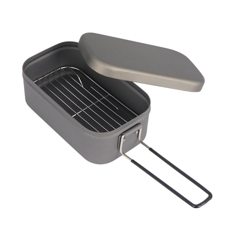 Aluminum Lunch Box Ourdoor Camping Cookware Food Container Storage Dinnerware