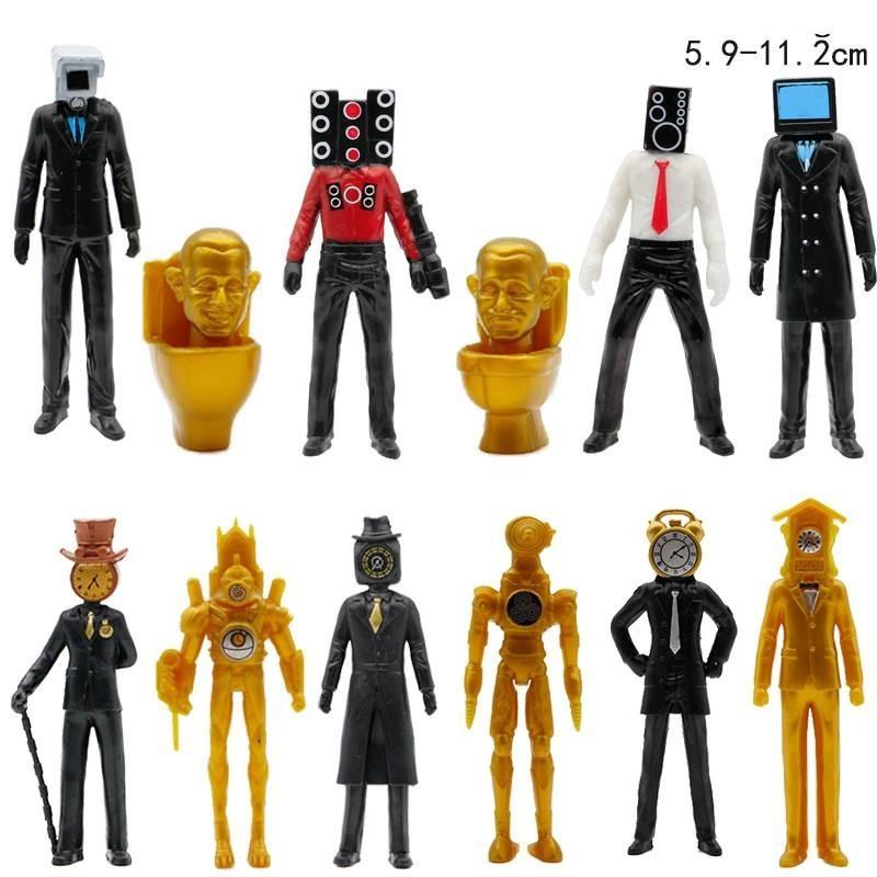 Hot Selling Toilet Man Vs Clock Man Handmade Model Toy For Children Gift Bag Packed Plastic Material Various Characters Figurine