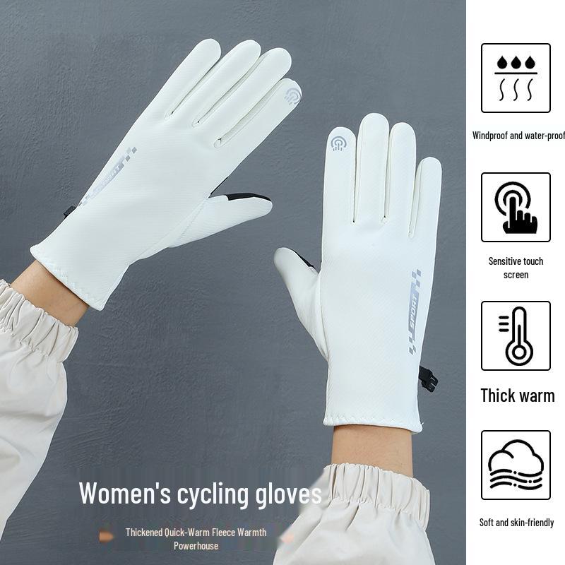 Unisex Waterproof Windproof Touchscreen Winter Gloves for Cycling, Driving, and Riding - Warm Velvet Lining for Cold Weather