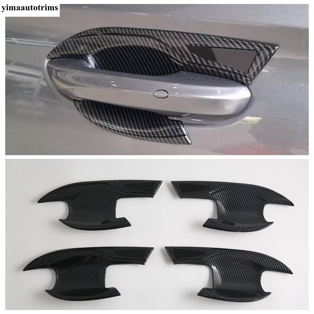 Car Outer Door Handle Bowl Decoration Protection Cover Trim ABS Carbon Fiber Accessories Exterior For MG3 MG 3  2024 2025