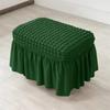 Easy Install Universal Stool Cover Solid Color Elegant Footrest Slipcover Seersucker Bubble Grid Ottoman Cover Hotel