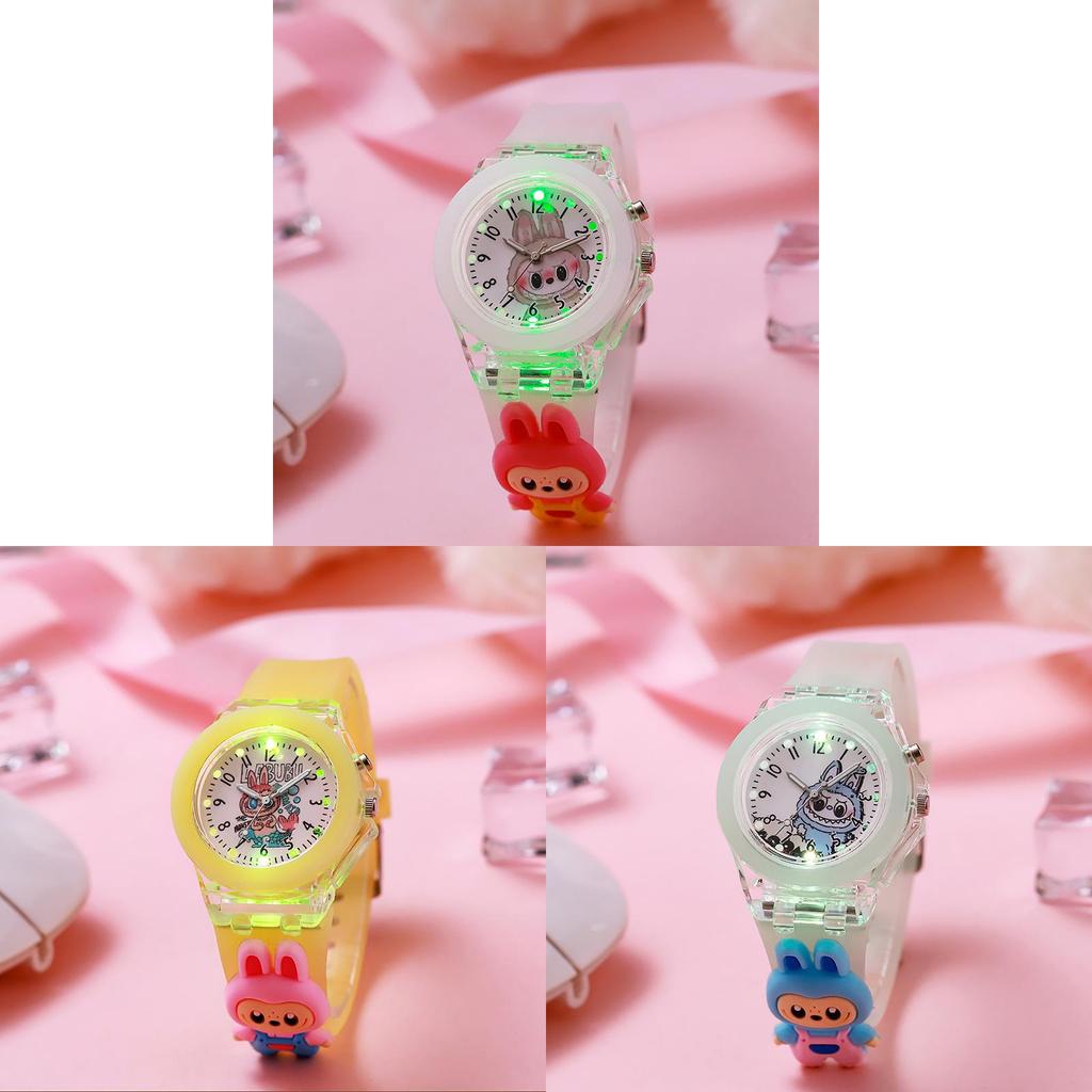 Cartoon Childrens Led Light Up Quartz Watch With Night Glow For Kids And Students