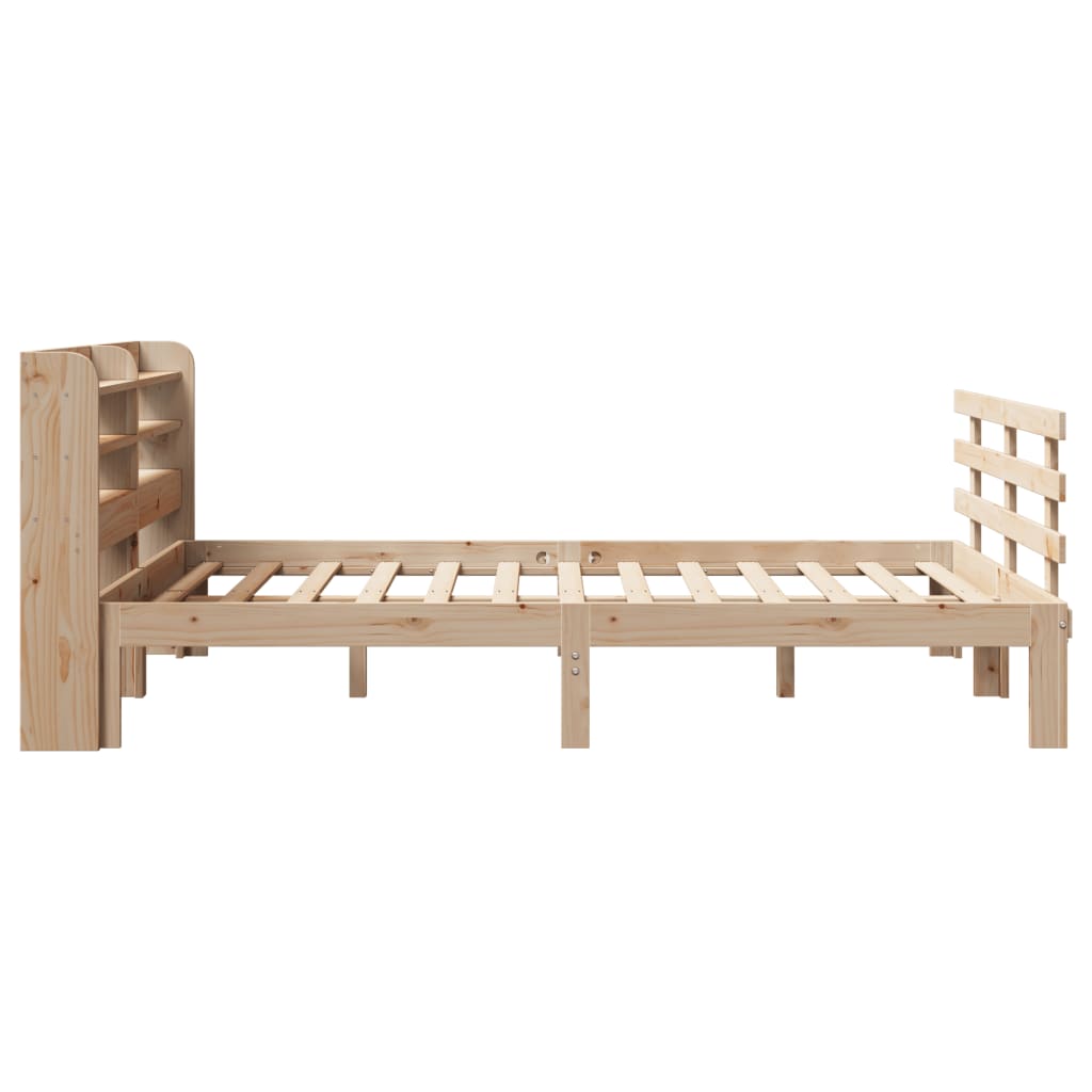 Wooden Bed Frame with Headboard Without Mattress 150x200 cm