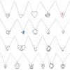 Women's 925 Silver Devil Eyes Sunflower Zircon Butterfly Turtle Link Necklace Classic Jewelry for Holiday Party Gifts