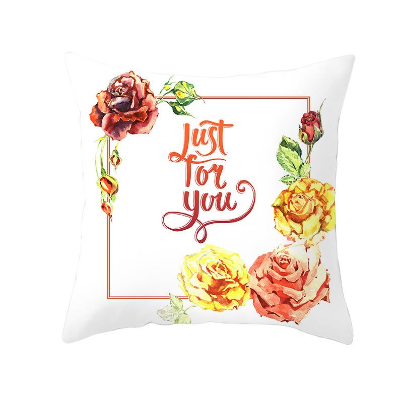 Pink Series Valentine's Day Peach Skin Pillowcase Home Sofa Cushion Cover Square Pillowcase