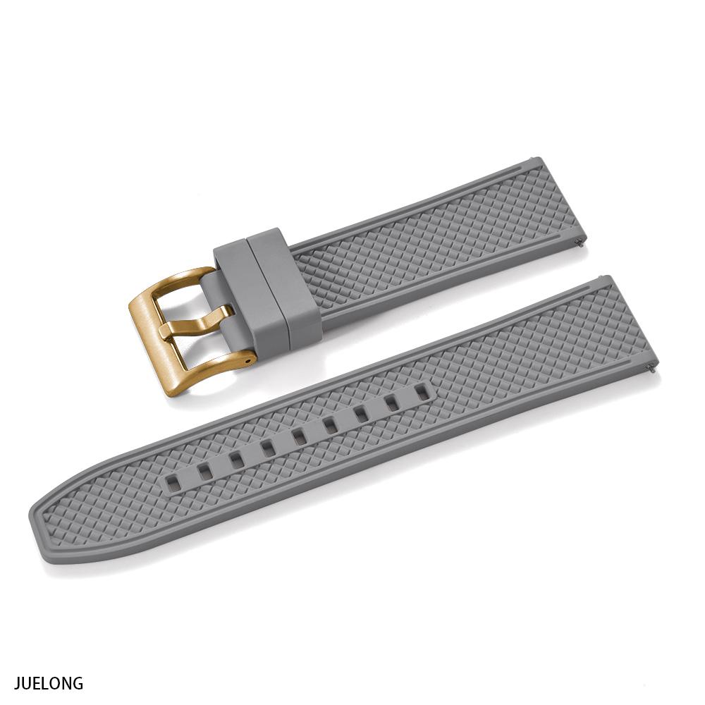 Professional Diving Watch Band FKM Rubber Strap 18mm 20mm 22mm 24mm Quick Release Bullet Shape for Dive Watch Waterproof Durabl