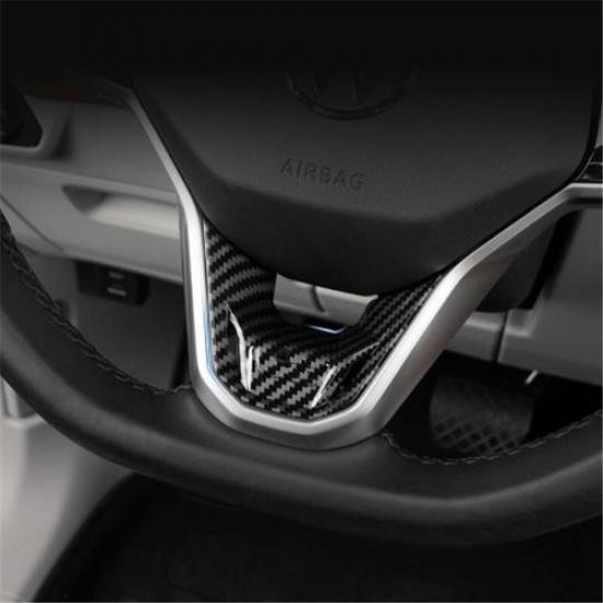 For Volkswagen ID.4 2021 2022 Carbon Fiber Car Steering Wheel Decor Cover Trim