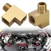 Double Port Brass T Piece Adapter M10x1 Male Thread Oil Pressure Gauge Connector Fitting Universal Vehicle Compatibility