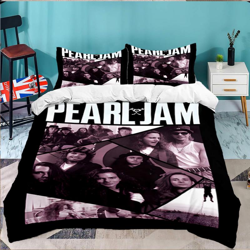 3PCS Pearl-Jam Bedding Set,Including 1pc Duvet Cover And 2pcs Pillowcases Perfect for Bedroom, Dormitory, Large size Fan Christmas gift