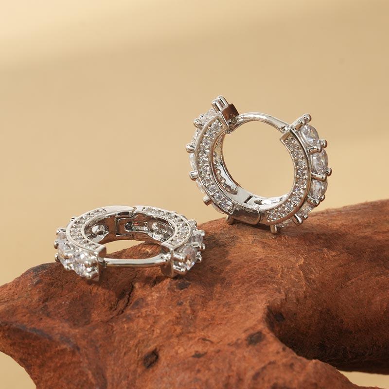 2025 Trendy Luxury Diamond Hoop Earrings for Women - Light, Chic, Hip Hop Design