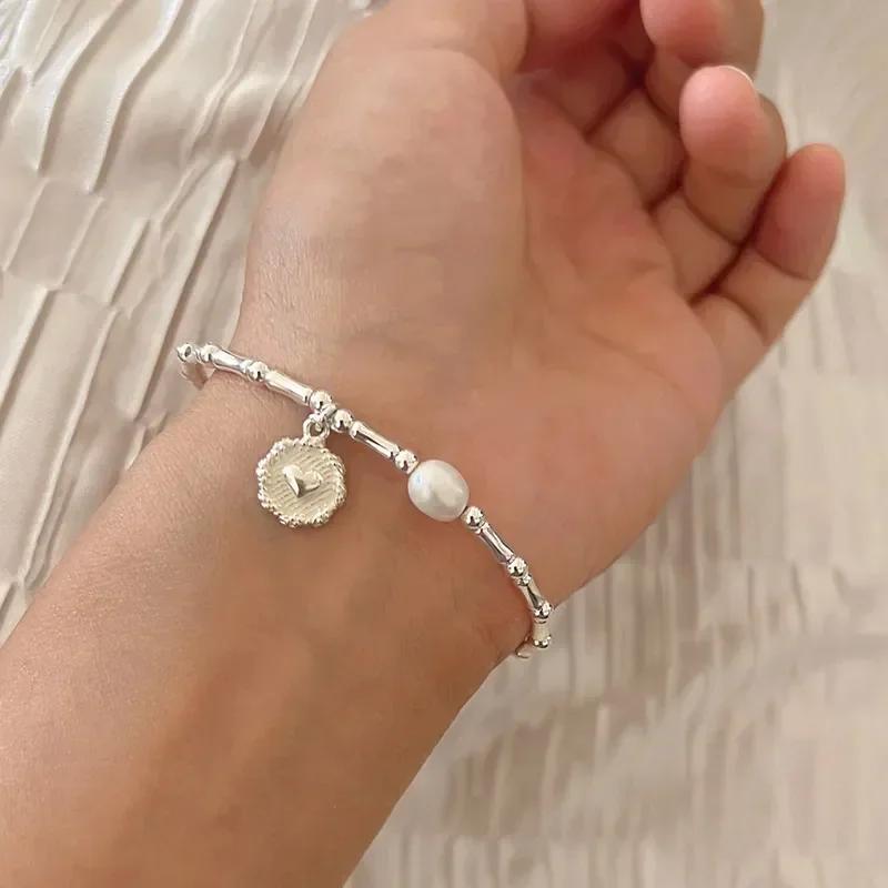 Silver Bracelet Partial Pearls Knots Bracelet for Women Fashion Luxury Design Bead Jewelry Charm Bracelet Gift