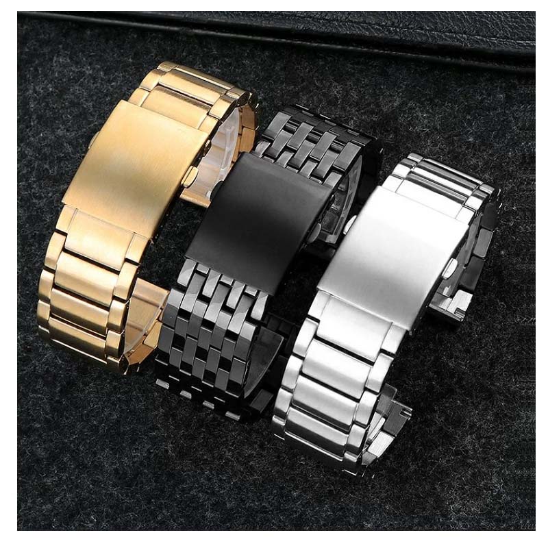 High Quality Stainless Steel Watchband for Diesel DZ7263 DZ7330 DZ4358 Watches Strap Black Silver 22mm 24mm 26mm 28mm 30mm 32mm