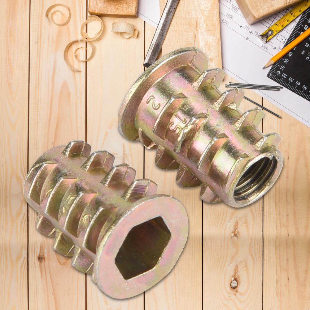 50 bucăți M6 din aliaj de zinc în interiorul piulițelor cu priză hexagonală pentru mobilier din lemn (M6*15)