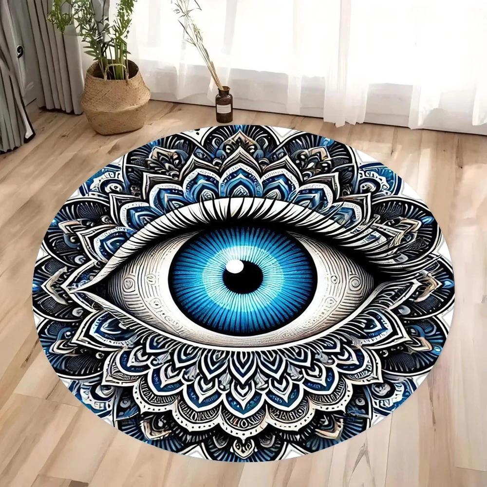 

Round Rug – Minimalist Mandala Pattern Soft Floor Mat for Modern Living Room & Home Decor Diameter 60cm