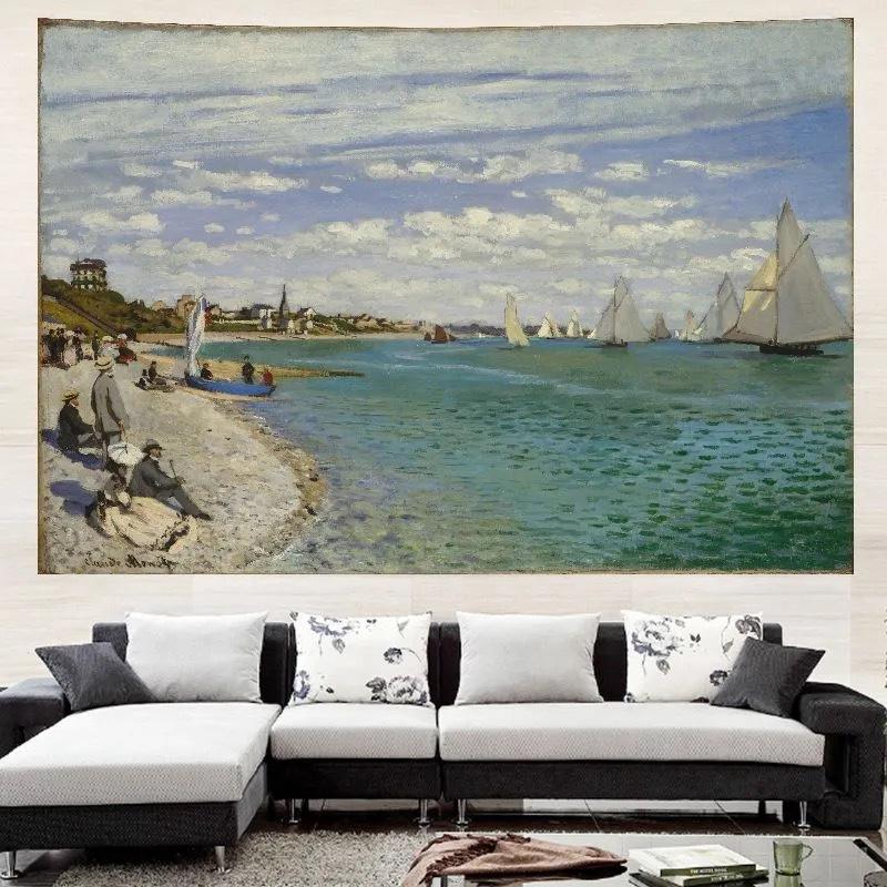 Oil Painting, Tapestry, Living Room Background Cloth, Bedside Decoration Painting, Bedroom, American Style Tapestry, Vintage Wallpaper for The Room