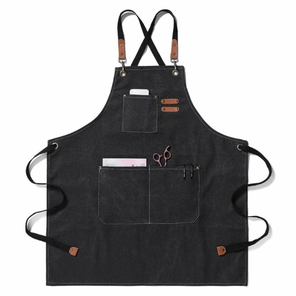 Water Proof Thickened Canvas Apron Oil Proof Fashion Adult Apron  Restaurant