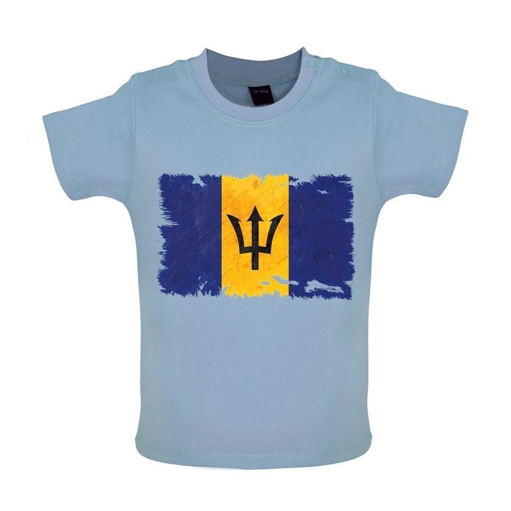 Barbados Grunge Flag - Kids Baby Kids Boys Girls Unisex T-Shirt / Bodysuit - Caribbean Bridgetown Country 100