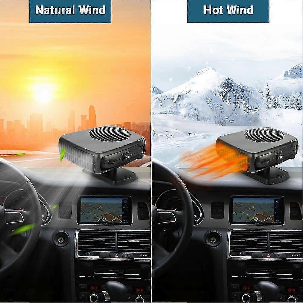 12V and 150W New Upgrade Portable Car Heater, 2 in 1 Heater & Fan, Automobile Windshield Defroster Fan, Car Defroster That Plug into Cigarette Lighter