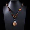 Ethnic Retro Vajra Bodhi Pendant Necklace with Wooden Beads