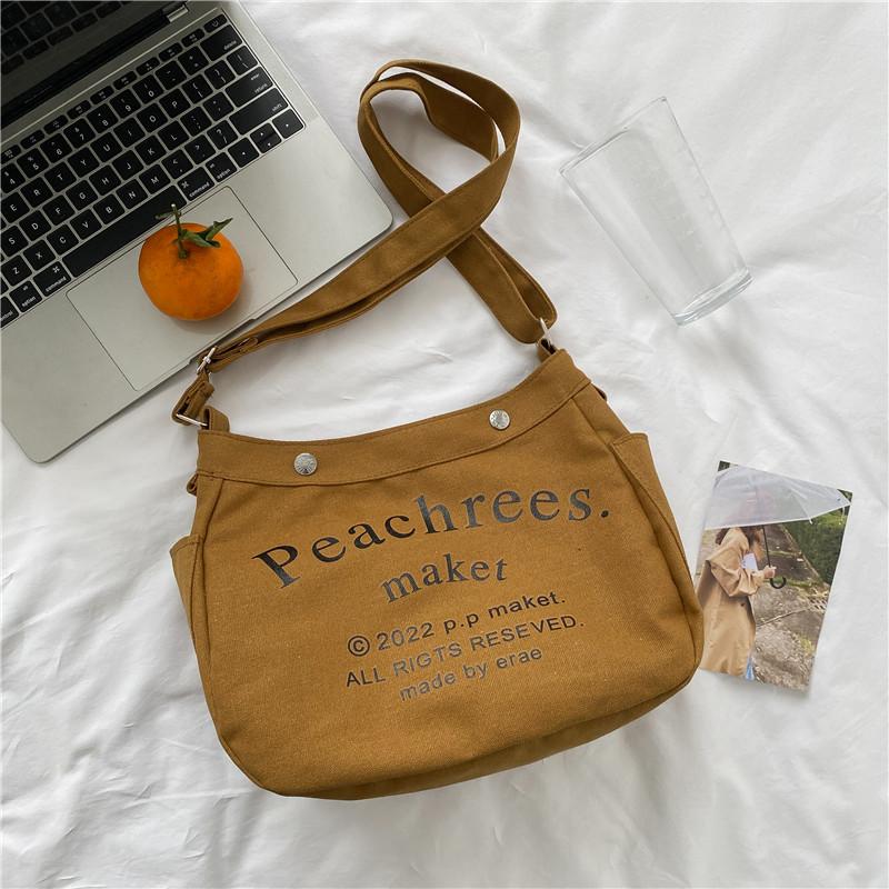 Large Capacity Leisure Bag Canvas Bag 2025 This Year Popular Campus Make-up One Shoulder Messenger Bag Spring and Summer Fashion Women