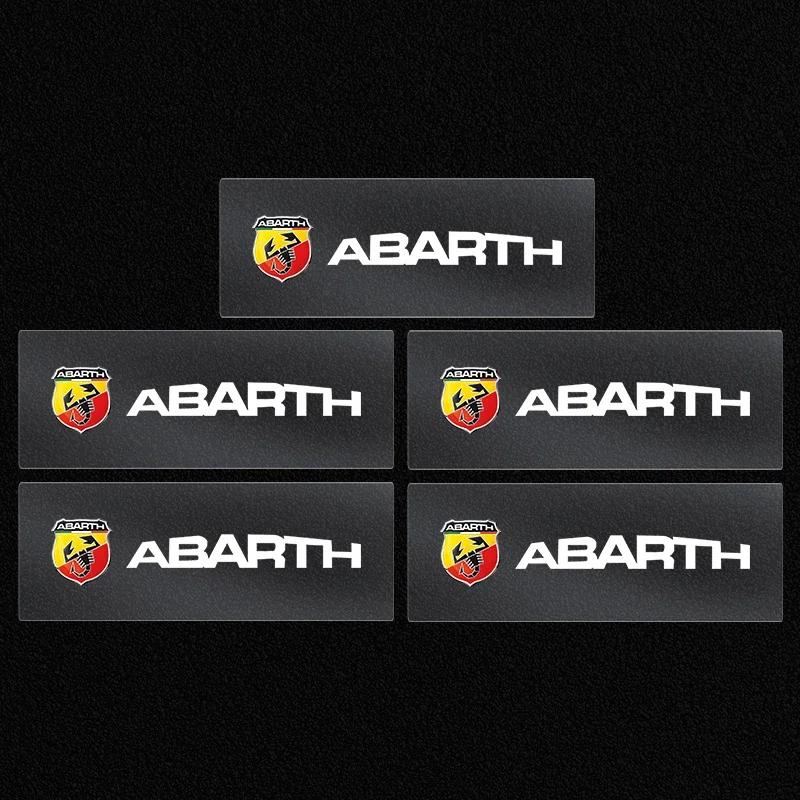EHO4 Car Steering Wheel Badge Stickers Car Door Handle Label Decal For Fiat Abarth 595 Abarth 500 Abarth 124 Spider Car Accessories