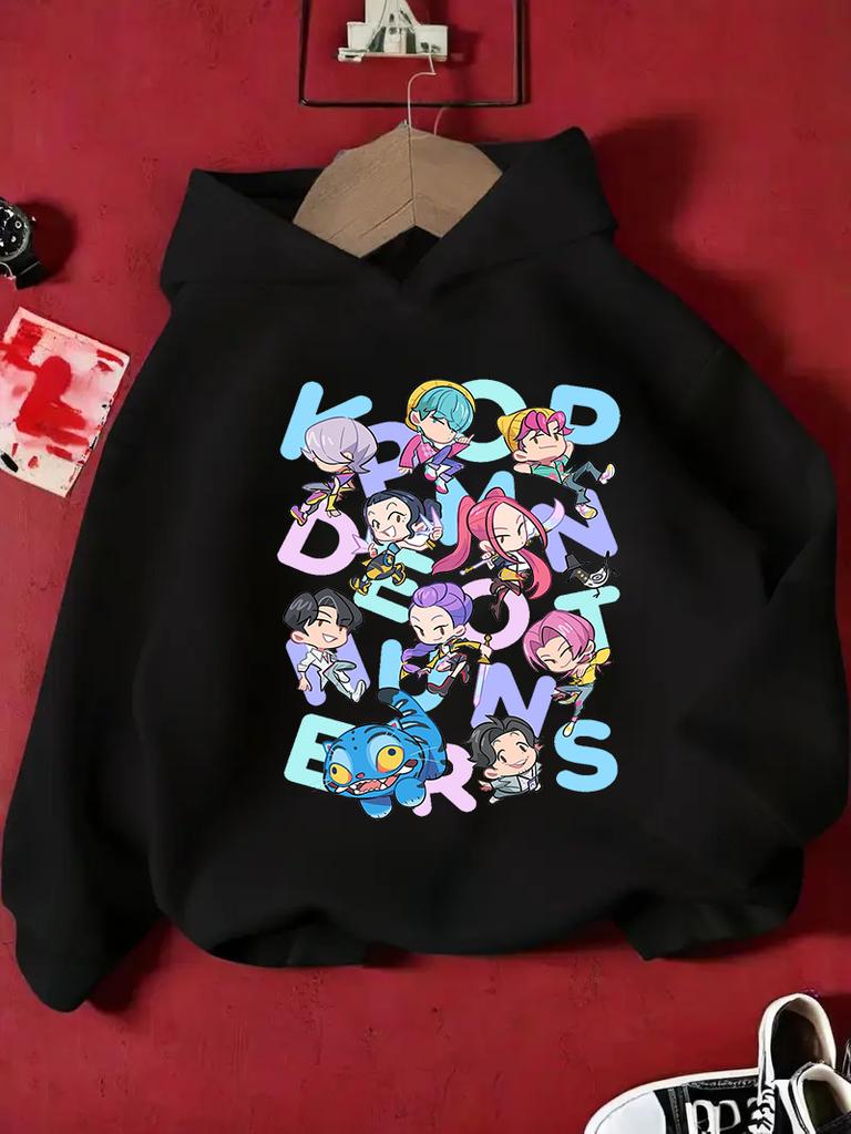 KPop Hunter Rumi Derpy Cartoon Girls Boy Hooded Sweatshirt Warm Children's Wave Fashion Casual Tops Casual Girls Clothing