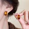 Amber-Colored French-Inspired Minimalist Retro Stud Earrings