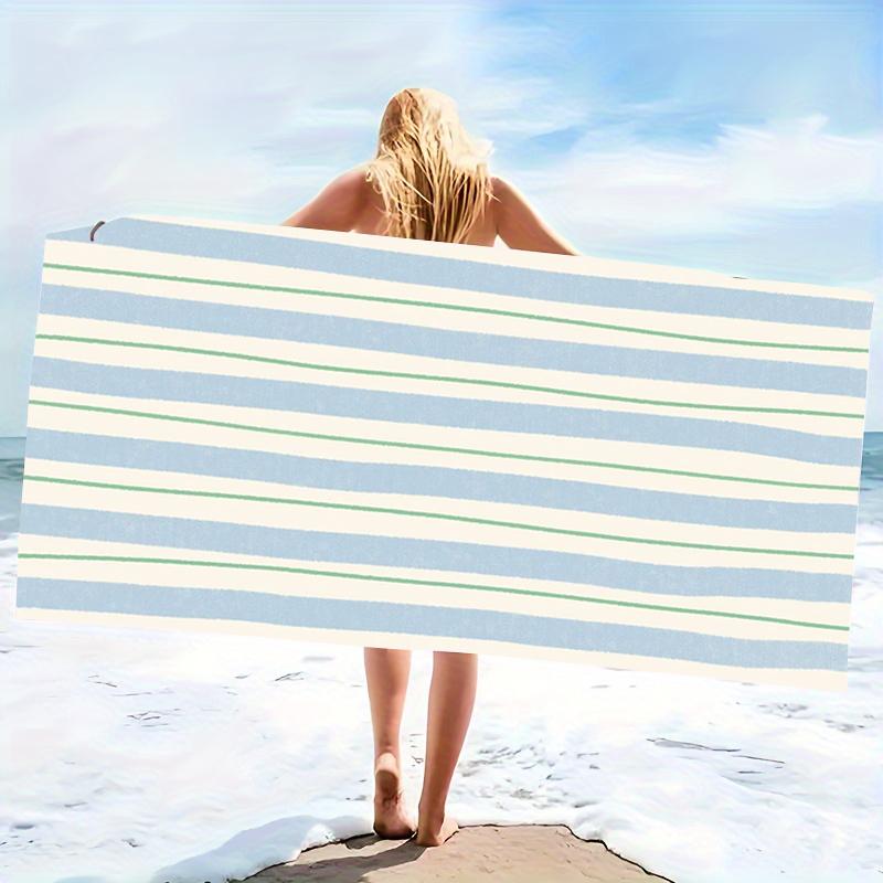 Minimalist Modern Striped Microfiber Beach Towel Oversized Extra Large Sand Free Pool Towels Quick Dry Super Absorbent Swim
