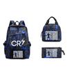 Sports Football Star Printed Youth Primary And Secondary School Student School Bag Three-Piece Men'S And Women'S Backpack