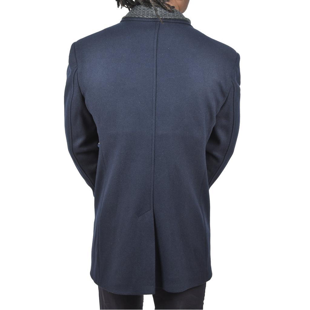 DeepSEA Çift Yaka Yakası Çıkabilen Dar Kesim Düğmeli Uzun Kaşe Kaban 2407001