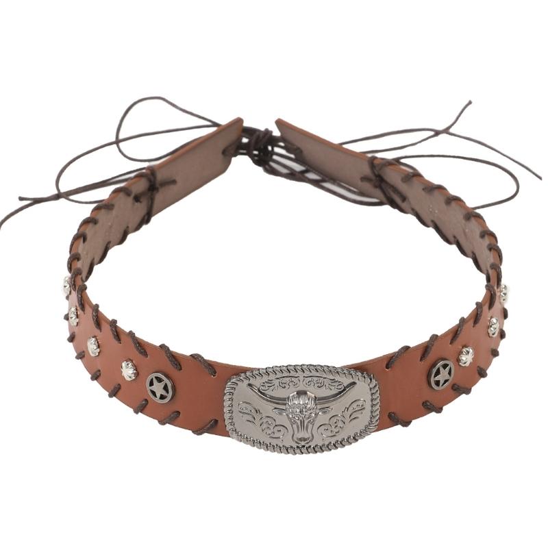 Adjustable PU Belt With Decorative Bull Head buckles For Western Fashion Enthusiasts And Theme Event