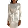 Summer European and American elegant sleeveless waist thin lace-up hip skirt slim temperament dress dress