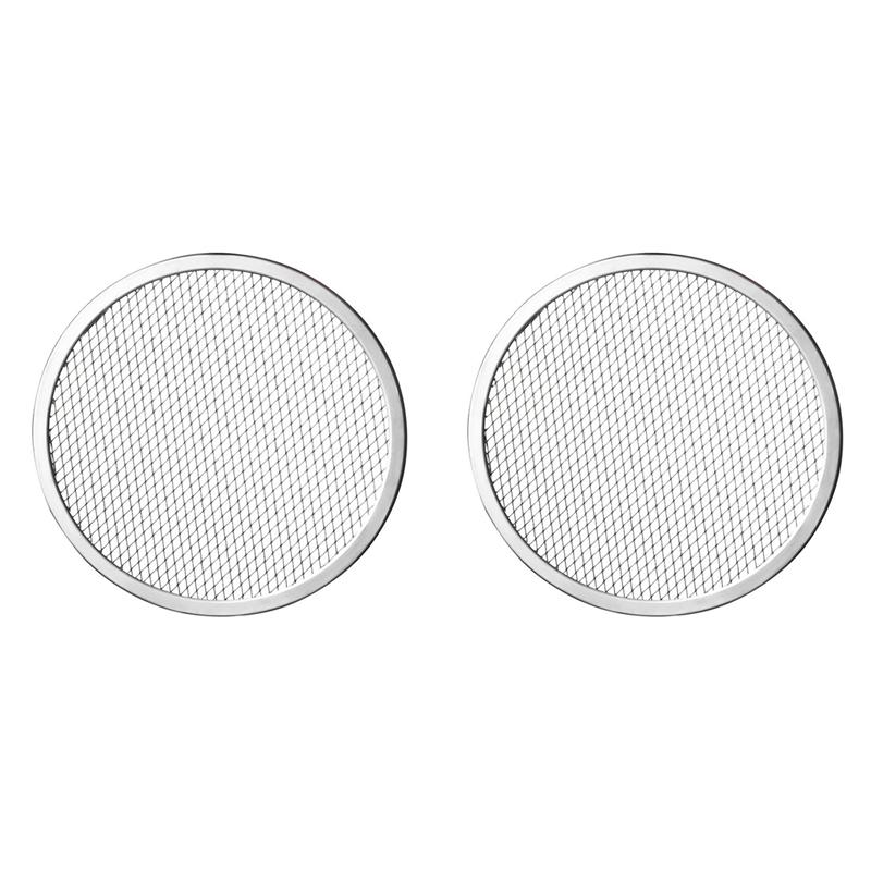 2Pcs 13Inch Aluminum Seamless Rim Pizza Baking Screen - Perfect Crisp, Enhanced Airflow