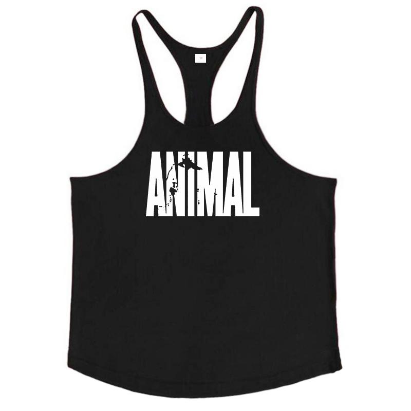 

Muscleguys Бігові майки чоловічі бавовняні майки-стрінгери для залу з принтом літер ANIMAL, безрукавки для бодібілдингу, одяг для м язового фітнесу M бежевий