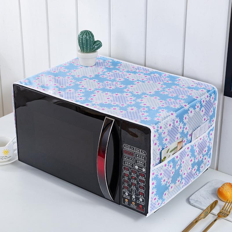 Microwave Dust Cover Cartoon Tree Leaf Printed Dustproof Microwave Dust Cover Cloth Pocket Water Proof Oven Cover Nordic Style