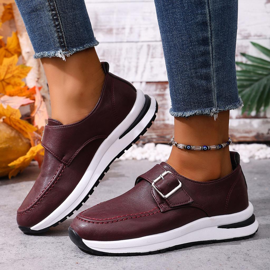 Scarpe da Donna Nuove Taglie Forti Primavera/Autunno, Mocassini Spessi Stile Europeo e Americano, Scarpe Singole Casual con Zeppa