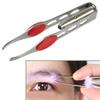 Stainless Steel Eyebrow Tweezers Hair Removal Clip with LED Light Beauty Tool Sale Goods