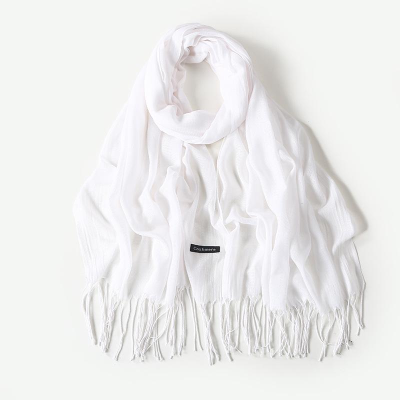 

Шарф «Кашемировое прикосновение» для ежегодной встречи: Легкий 100 г Однотонный Подарок для Мужчин и Женщин - Теплая Шаль на Осень/Зиму 200x70cm