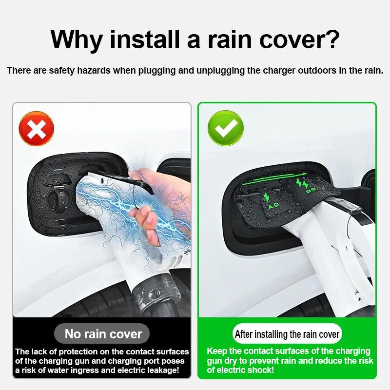 New Energy Car Charging Rain Cover For BYD Seal 7 DM i HX Accessories 2023~2026 Auto Parts Charging Gun Waterproof Protect Cases