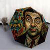 1pc Mr. Bean Artwork Automatic Open/Close Umbrella Folding Umbrella, Portable Compact Travel Umbrella, Gift for Men & Women y17