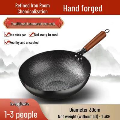 Wok Uotuo en Fer Forgé Assaisonné